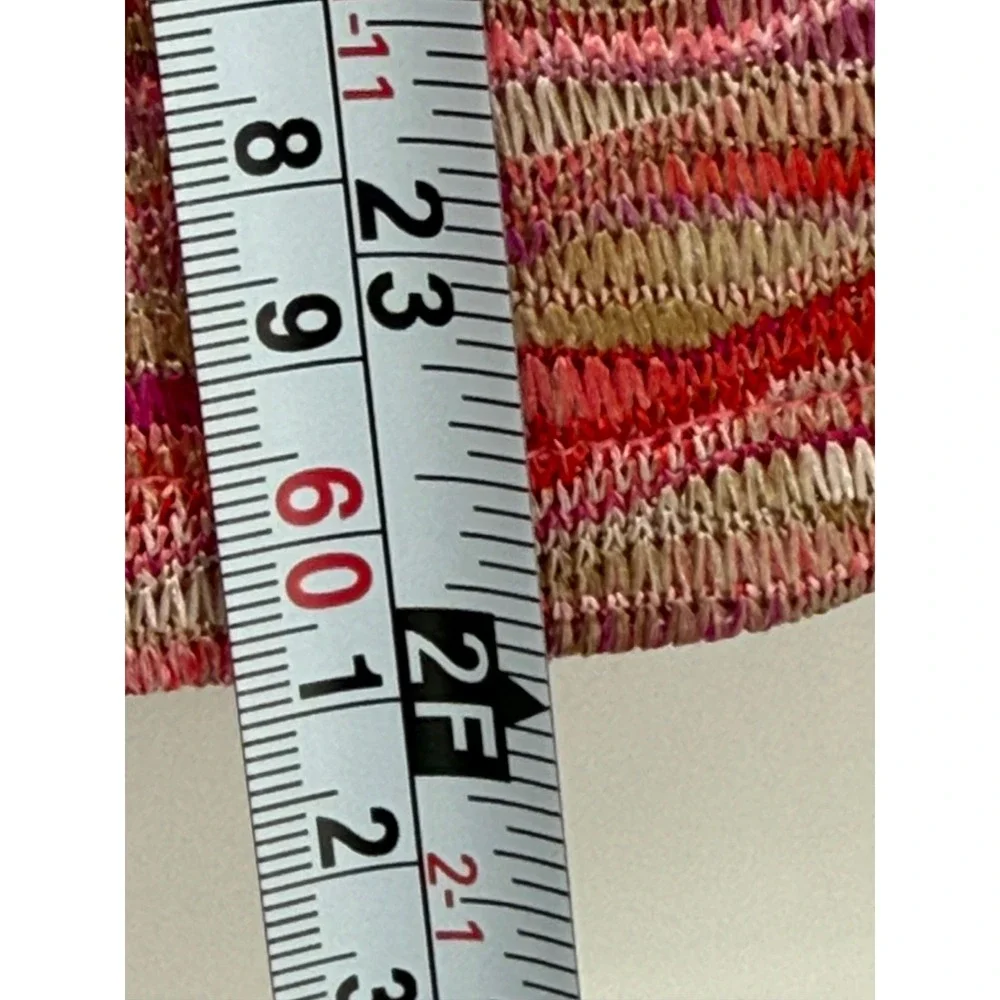 Jones New York Collection Pink Red Space Dye Open Front Cardigan Sweater Sz L